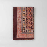 Lotus Block Printed Kalamkaari Bedcover